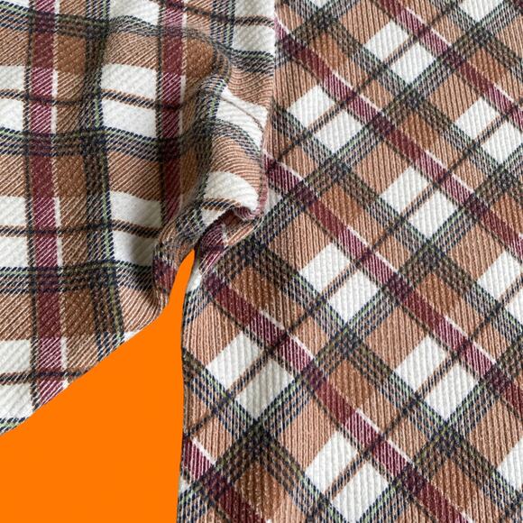 90's vintage plaid button up long sleeve collared blouse MEDIUM basic editions - Picture 4 of 7